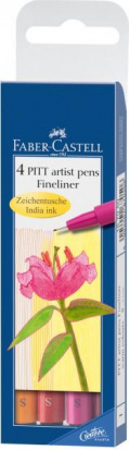 Набор капиллярных ручек Pitt Pen S "Теплые тона", 4 шт.
