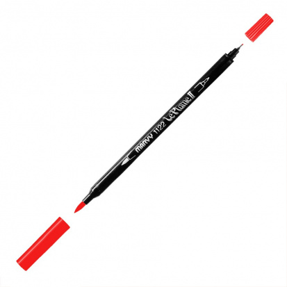 Маркер-кисть двусторонняя "Le Plume II", кисть и ручка 0,5мм, киноварь