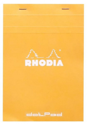 Блокнот с перфорацией «Rhodia 16» формата А5, в точку, обложка оранжевая, 80г/м2, 80л