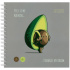 Скетчбук MESHU "Avocadreams", 60л,15x15см, на гребне, 120г/м2, выборочный лак, Soft touch