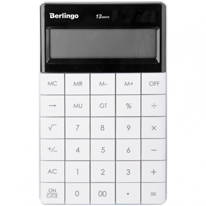 Калькулятор настольный "PowerTX", 12 разр., двойное питание, 165*105*13мм, белый