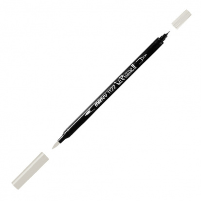 Маркер-кисть двусторонняя "Le Plume II", кисть и ручка 0,5мм, серая устрица