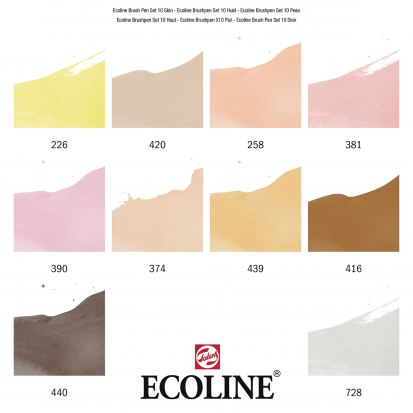 Набор акварельный маркеров "Ecoline", 10шт оттенки кожи