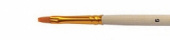 Кисть синтетика плоская, длинная ручка "1322" №6 для масла, акрила, гуаши, темперы