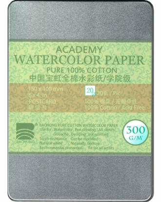 Набор открыток "Baohong" в подарочной упаковке, 100% хлопок, 300 гр/м2, 20шт., MIX 10x15см