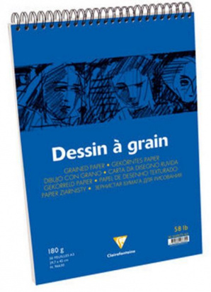 Блокнот Dessin a grain для черчения и рисования, белая зернистая бумага, 29,7х42 см, на спирали, 30 