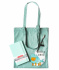 Комплект "Мятный": сумка-шоппер, скетчбук, карандаш, ластик и зажим