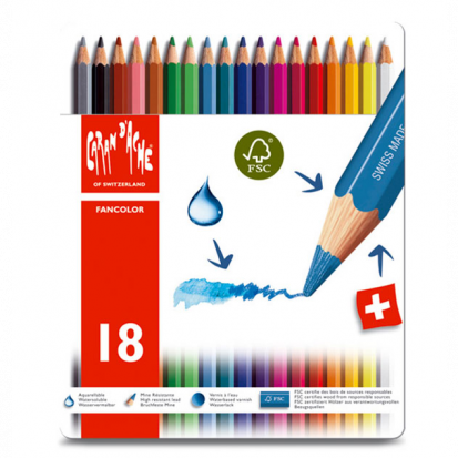 Набор акварельных карандашей, "Fancolor", 18цв, металл Набор акварельных карандашей, "Fancolor", 18цв, металл