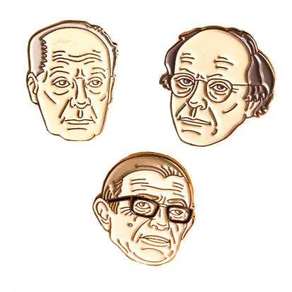 Значки эмалированные "Писатели", 3шт Значки эмалированные "Писатели", 3шт