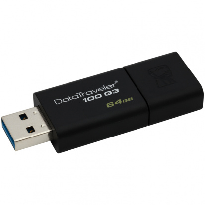 Память "DT100G3" 64GB, USB 3.0 Flash Drive, черный