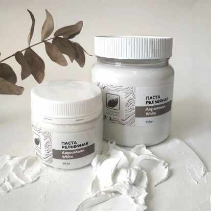 Паста акриловая рельефная, белая, 500 мл Паста акриловая рельефная, белая, 500 мл