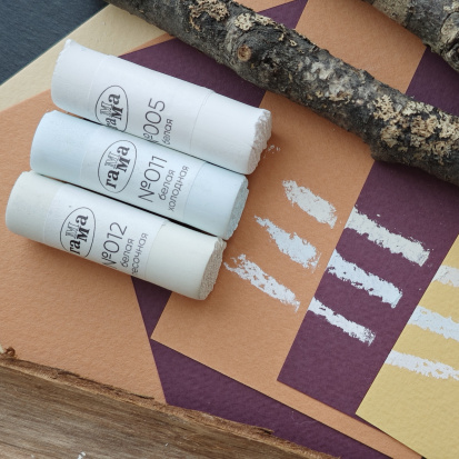 Пастель художественная, 3 белых оттенка