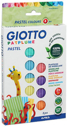 Набор пластилина "Patplume", 8 пастельных цветов по 33гр цвета 