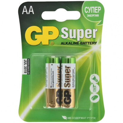 Батарейка GP Super AA (LR06) 15A алкалиновая, BC2 (в упак. 2бат.)