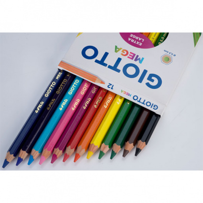 Набор цветных карандашей "Mega", 12 шт. утолщённые
