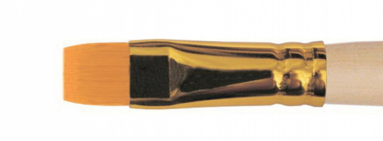 Кисть синтетика плоская, длинная ручка "1322" №22 для масла, акрила, гуаши, темперы