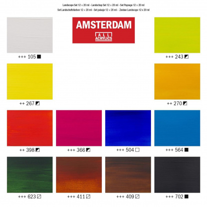 Набор акриловых красок "Amsterdam Standart" 12цв*20мл пейзаж