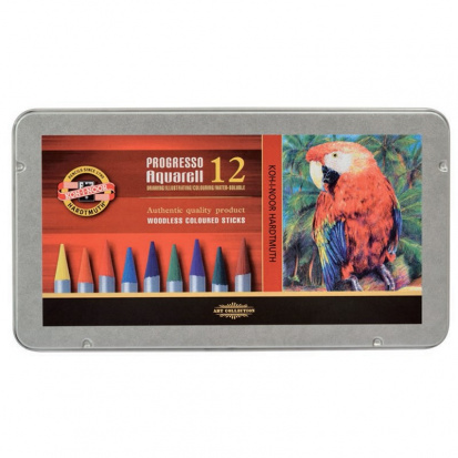 Набор карандашей акварельные "Progresso Aquarell", 12цв., метал.пенал Набор карандашей акварельные "Progresso Aquarell", 12цв., метал.пенал