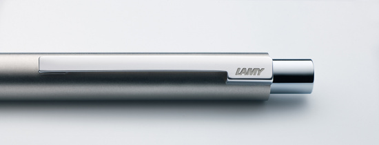 Ручка шариковая Лами 240 "Econ", Полированная сталь, M16, черный стержень, толщина линии 1мм