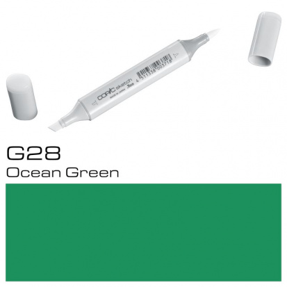 Маркер спиртовой двусторонний Copic "Sketch", цвет №G28 зеленый океан