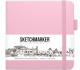 Блокнот для зарисовок Sketchmarker 140г/кв.м 12*12см 80л твердая обложка Розовый sela25