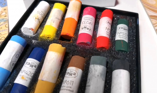 Пастель художественная, 12 цветов, картон. упак.