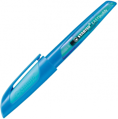 Перьевая ручка "EasyBuddy", корпус сине-голубая, синий картридж sela