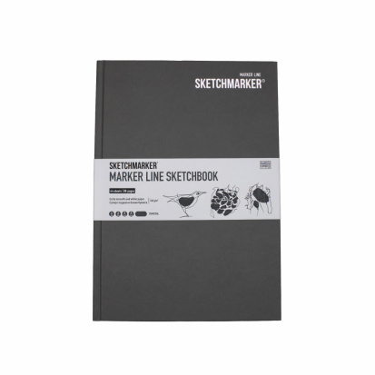 Скетчбук Sketchmarker MARKER LINE 160г/м.кв 176х250мм 44л твердая обложка цв.угольный