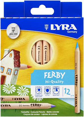 УЦЕНКА Деревянные карандаши "LYRA FERBY natur", 12 цв