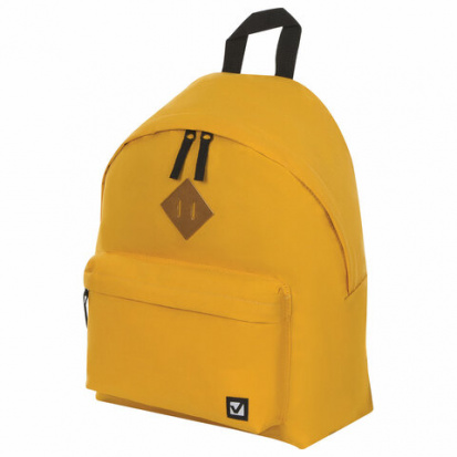Рюкзак, универсальный, сити-формат, один тон, желтый, 20 литров, 41х32х14 см