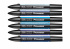 Набор художественных маркеров "Pro", 6 цветов, синие оттенки