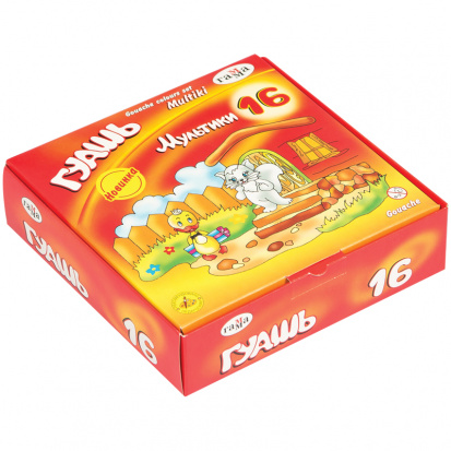 Набор гуаши "Мультики", 16 цветов, 20мл, картон