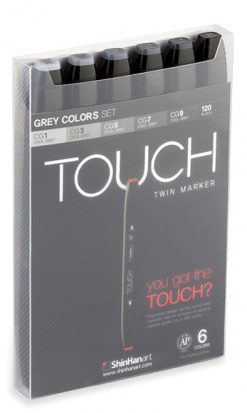 Набор Touch Twin 6 цв., серые тона 