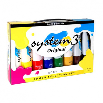 УЦЕНКА SYSTEM 3, Набор акриловых красок JUMBO SEL. SET 8*150 мл