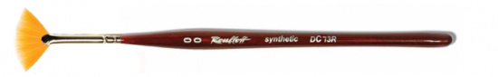 Кисть синтетика веерная короткая ручка "dC73R" №00 для дизайна ногтей