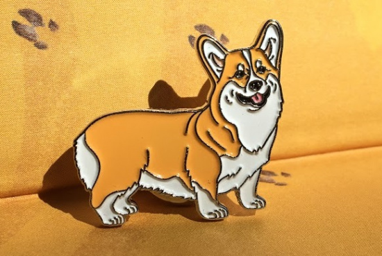 Значок эмалированный, Корги sela25