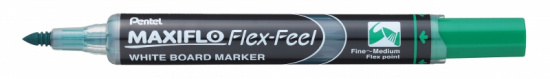 Маркер Maxiflo для досок с жидкими черн., кнопкой подкачки и гибким наконечником, зеленый, 1.0-5.0 м