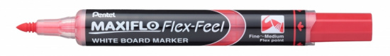 Маркер Maxiflo для досок с жидкими черн., кнопкой подкачки и гибким наконечником, красный, 1.0-5.0 м