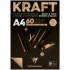 Склейка для скетчей "Kraft", 60л. A4, 90г/м2, верже, черный/крафт sela