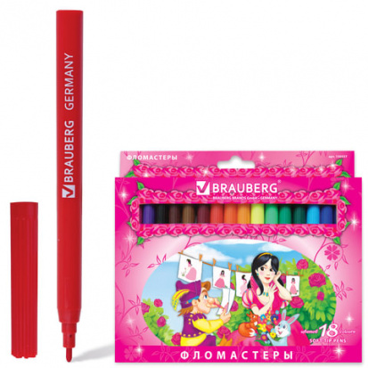 Фломастеры "Rose Angel", 18 цветов, карт. упаковка