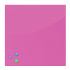 Доска магнитно-маркерная стеклянная, розовая, 45х45 см, 3 магнита