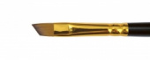 Кисть синтетика (имитация колонка) скошенная, короткая ручка "1S65" №8, для масла, акрила, гуаши