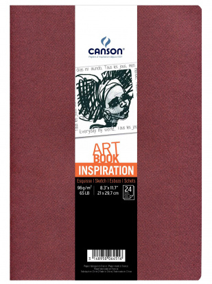 Блокнот для зарисовок Inspiration 96г/кв.м 210х297мм 36л мягкая обложка бордовый 2шт