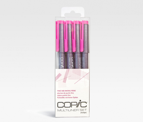 Набор ручек капиллярных Copic розовый 4шт (0.05, 0.1, 0.3, 0.5мм)