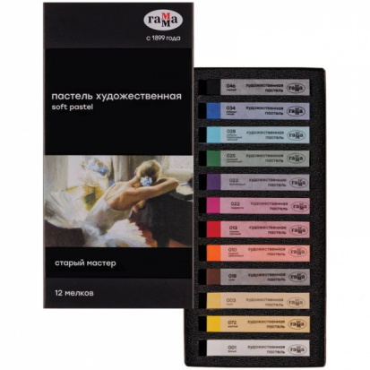 Пастель художественная "Старый мастер", 12 цветов
