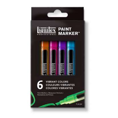 Набор акриловых маркеров "Paint marker", Fine Vibrant 2мм, 6цв