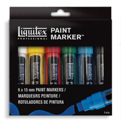 Набор акриловых маркеров "Paint marker", Wide 15мм, 6цв