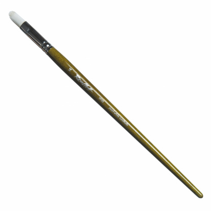 Кисть жемчужная синтетика, овальная, длинная ручка "1P3G" №14, для масла, акрила, гуаши, темперы