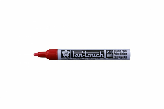 Маркер "Pen-Touch" красный флуоресцентный тонкий стержень 2.0мм