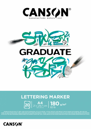 Склейка для графики "Graduate Lettering Marker", 20л, A4, 180г/м2